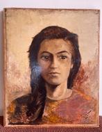 Portret van Selma door J. den Dunnen, 1962, Antiek en Kunst, Kunst | Schilderijen | Klassiek, Ophalen of Verzenden