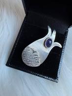 Turkse zilveren broche met amethist, Verzenden, Zilver, Met edelsteen