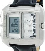 Zeldzaaam collectors item Hector H Dual Time  Uniek Design!, Overige merken, Staal, Polshorloge, Ophalen of Verzenden