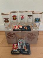 Prachtige set Heineken Bierglazen! (Nieuw) incl bierviltjes, Ophalen of Verzenden, Nieuw