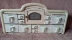 Houten kruidenrek met porseleinen bakjes uit 1940 - Vintage, Antiek en Kunst, Ophalen