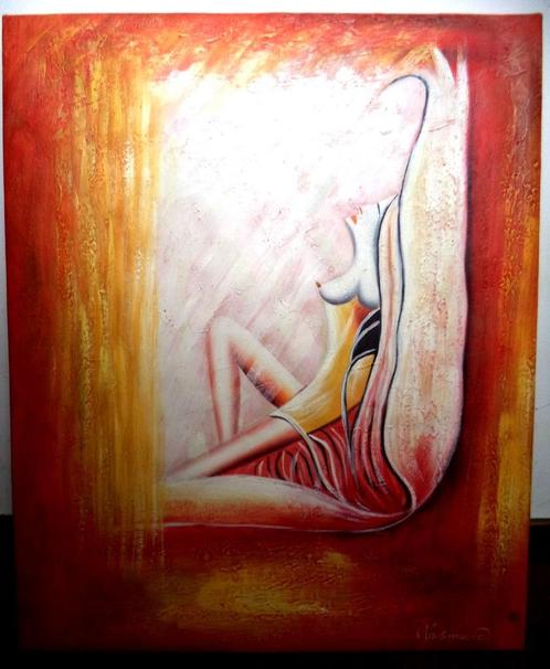 Berend Pasman surrealistisch naakt Olieverf op Canvas, Antiek en Kunst, Kunst | Schilderijen | Modern, Ophalen of Verzenden