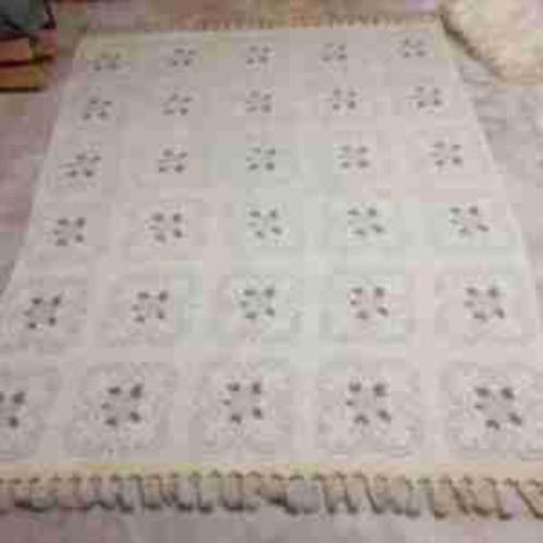 Warme grandfoulard XL rozen patroon beige roze lindegroen, Huis en Inrichting, Woonaccessoires | Plaids en Woondekens, Gebruikt