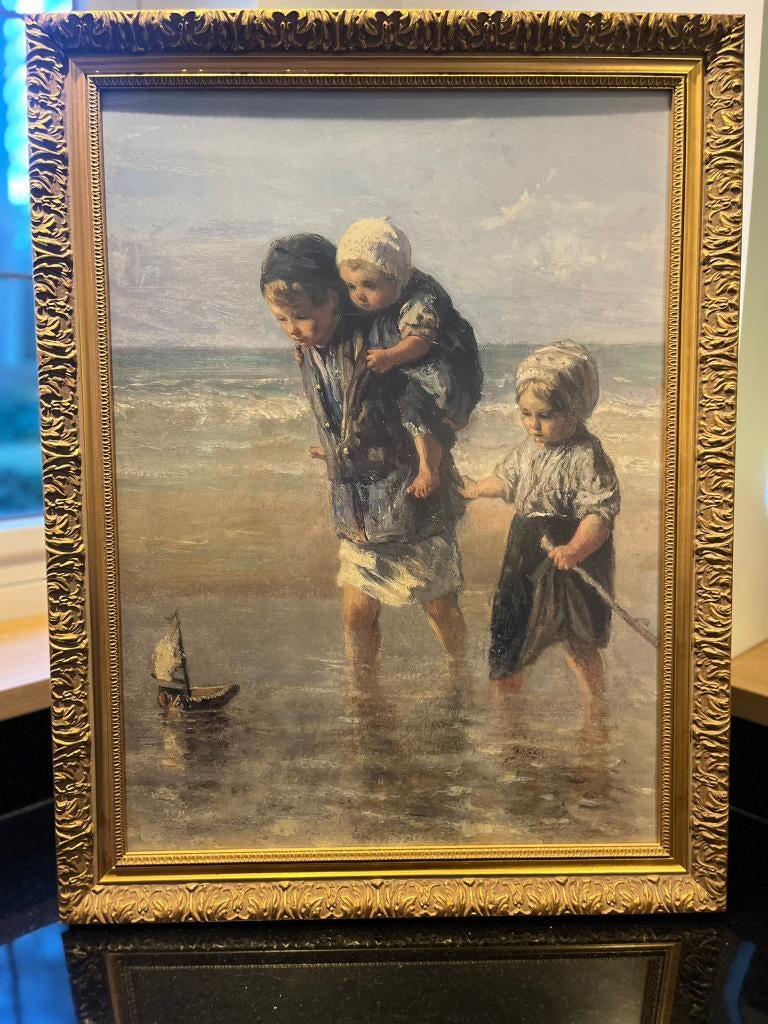 Reproductie Kinderen der Zee 🌊 - Jozef Israëls, Antiek en Kunst, Kunst | Schilderijen | Klassiek, Ophalen of Verzenden