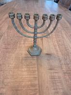 Antieke Koperen Zevenarmige Joodse Kandelaar menorah, Ophalen of Verzenden, Koper of Brons