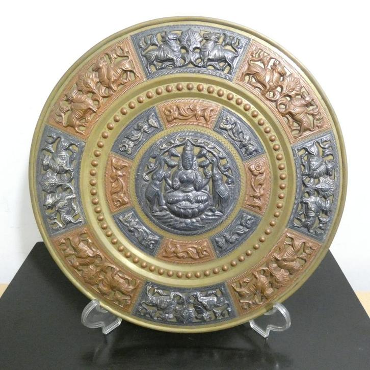 Tanjore artware - wandbord messing [1413], Antiek en Kunst, Kunst | Niet-Westerse kunst, Ophalen