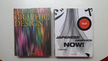 2 kunstboeken Japanese- en Contemporary Graphic design beschikbaar voor biedingen