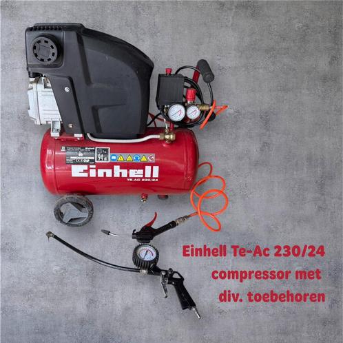 EINHELL TE-AC 230-24 LUCHTCIMPRESSOR MET DIV. TOEBEHOREN, Doe-het-zelf en Verbouw, Compressors, Zo goed als nieuw, 6 tot 10 bar