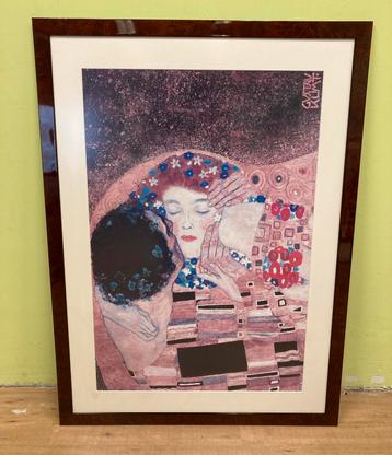 Gustav Klimt - De Kus reproductie, ingelijst 82x113cm beschikbaar voor biedingen