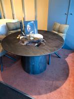 Luxe Eiken Eettafel Rond - Donkerbruin - 130cm, Ophalen, Nieuw, Vier personen, 100 tot 150 cm