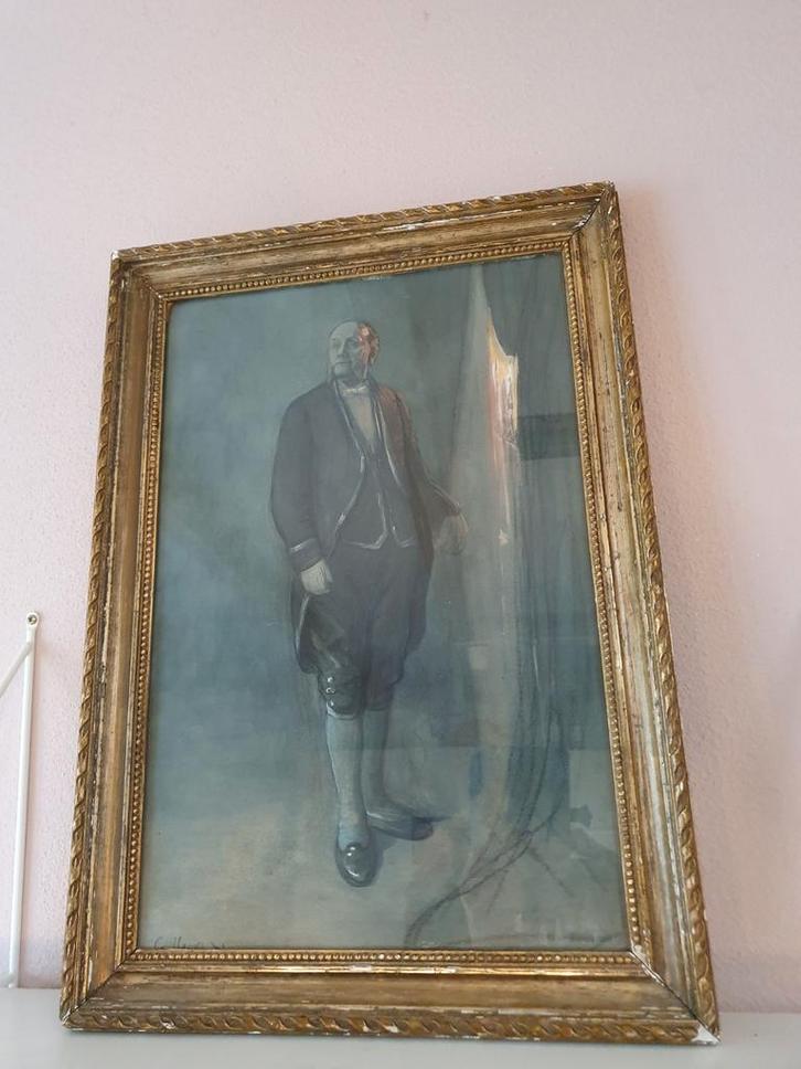 Tekening butler - Gerke Henkes, Antiek en Kunst, Kunst | Schilderijen | Klassiek, Ophalen of Verzenden