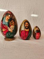 Religieuze matroesjka poppen ei 3 delig, Antiek en Kunst, Antiek | Religie, Ophalen of Verzenden