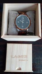 Laimer houten horloge, Sieraden, Tassen en Uiterlijk, Overige merken, Staal, Polshorloge, Overige materialen