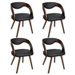 Set van 4 design eetkamerstoelen, Ophalen, Zwart, Hout, Zo goed als nieuw