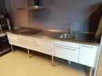 Keukenblok RVS 305cm, Ophalen, Gebruikt, Wit, Enkelwandige keuken