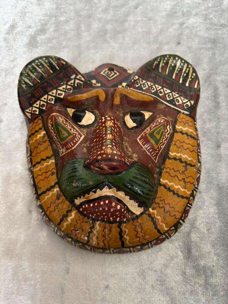 Vintage Mexicaans tijger masker, Antiek en Kunst, Kunst | Niet-Westerse kunst, Ophalen of Verzenden
