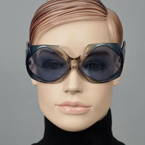 YVES SAINT LAURENT zonnebril Blauw bruin oversized vintage, Antiek en Kunst, Antiek | Kleding en Accessoires, Ophalen of Verzenden