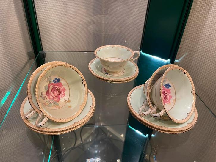 Paragon fine bone China 5x theekopje en 6 schoteltjes, Antiek en Kunst, Antiek | Servies compleet, Ophalen of Verzenden