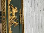 grote antieke spiegel groen goud in brocante staat 173 cm H, Antiek en Kunst, Antiek | Spiegels, 100 tot 150 cm, 150 tot 200 cm
