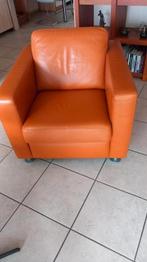 Leren fauteuil (lounge), Huis en Inrichting, Fauteuils, Ophalen of Verzenden, Zo goed als nieuw, 75 tot 100 cm, 75 tot 100 cm