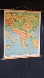 Oude schoolkaart Zuidoost Europa - 182x83cm, Antiek en Kunst, Antiek | Schoolplaten, Ophalen of Verzenden, Aardrijkskunde
