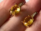 Zilveren vergulde oorbellen Citrien en Topaas, Sieraden, Tassen en Uiterlijk, Oorbellen, Verzenden, Zo goed als nieuw, Met edelsteen