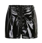 Zwarte kunst leren hot pants hotpants wetlook dames sexy, Verzenden, Nieuw, Zwart, Kort
