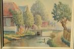 Aquarel Gesigneerd Schellekens '48 Kethel (Schiedam), Ophalen of Verzenden