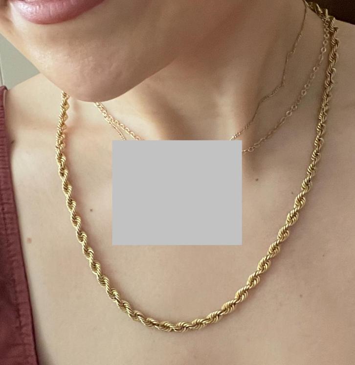 MOET NU WEG €1000 14k gouden koordketting 45cm 4mm dik 10,2g, Sieraden, Tassen en Uiterlijk, Kettingen, Zo goed als nieuw, Goud