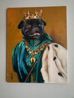 Franse Bulldog Schilderij - Acryl op Linnen, Antiek en Kunst, Ophalen of Verzenden