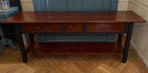 Grote oude sidetable vintage stoere wandtafel met lades VdlM, Huis en Inrichting, Tafels | Sidetables, Zo goed als nieuw, 25 tot 50 cm