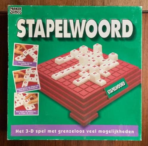 Stapelwoord; spel Parker; scrabble in 3D, bordspel, Hobby en Vrije tijd, Gezelschapsspellen | Bordspellen, Gebruikt, Ophalen of Verzenden