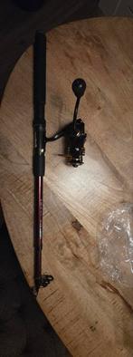 Roofvishengel met molen, Watersport en Boten, Hengelsport | Roofvissen, Ophalen of Verzenden, Zo goed als nieuw, Complete set