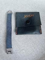 JOSH leren  armband donkerblauw lengte 20 cm., Ophalen of Verzenden, Zo goed als nieuw