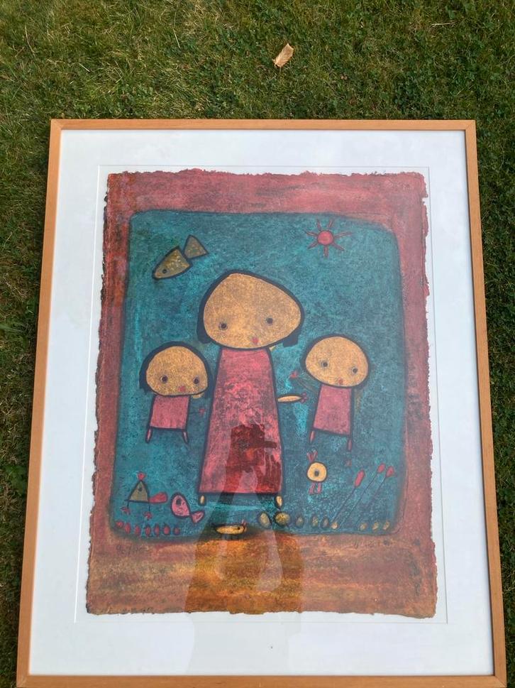 Giovanni Vetere Zeefdruk - Ingelijst Kunstwerk - Z.t./095-02, Antiek en Kunst, Kunst | Litho's en Zeefdrukken, Ophalen