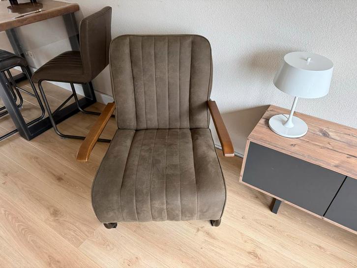 Goossens lederen stoel te koop, Huis en Inrichting, Fauteuils, Gebruikt, Leer, 50 tot 75 cm, 75 tot 100 cm, Ophalen