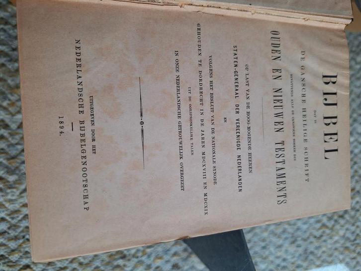 Oude Bijbel uit 1894 met persoonlijke tekst9, Antiek en Kunst, Antiek | Boeken en Bijbels, Ophalen of Verzenden
