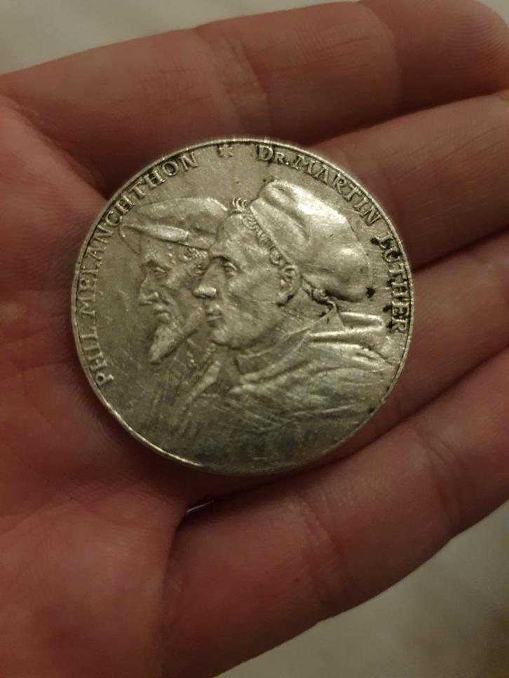 Augsburgische Confession Luther Medal 1930 900 Silver !, Antiek en Kunst, Antiek | Goud en Zilver, Zilver, Ophalen of Verzenden