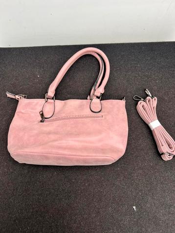 Te Koop Roze Schouder Handtas Suede Fluweel beschikbaar voor biedingen