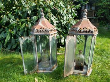 Grote glazen zuilen voor decoratie, kaars of lamp 70cm hoog
