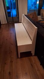 Witte houten klepbank, Ophalen of Verzenden, Gebruikt, Rechthoekig, 125 cm of meer