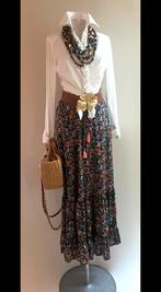 Bohemian maxi stroken rok bloem print 36/38/40, Verzenden, Zo goed als nieuw, Maat 36 (S)