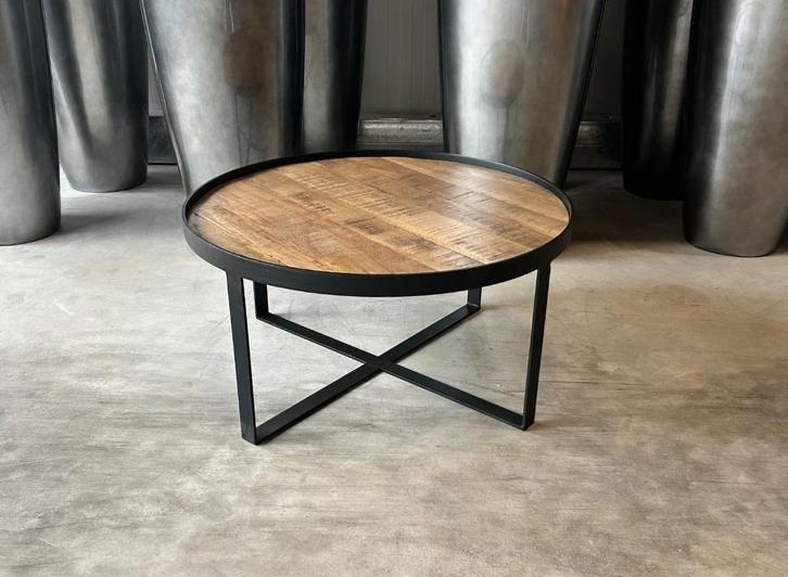 NIEUW Trendy Salontafel Doha 003 Metaal - Mango – Rond, Huis en Inrichting, Tafels | Salontafels, Nieuw, Minder dan 50 cm, 50 tot 100 cm