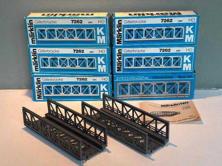 Märklin 7262 vakwerkbruggen kunststof voor M en K rails, Hobby en Vrije tijd, Modeltreinen | H0, Zo goed als nieuw, Brug, Tunnel of Gebouw