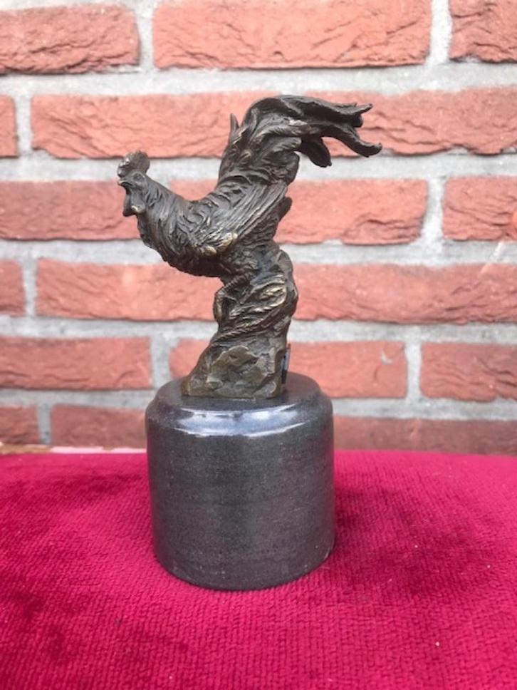 bronzen beeldje, trotse haan, Antiek en Kunst, Kunst | Beelden en Houtsnijwerken, Ophalen of Verzenden