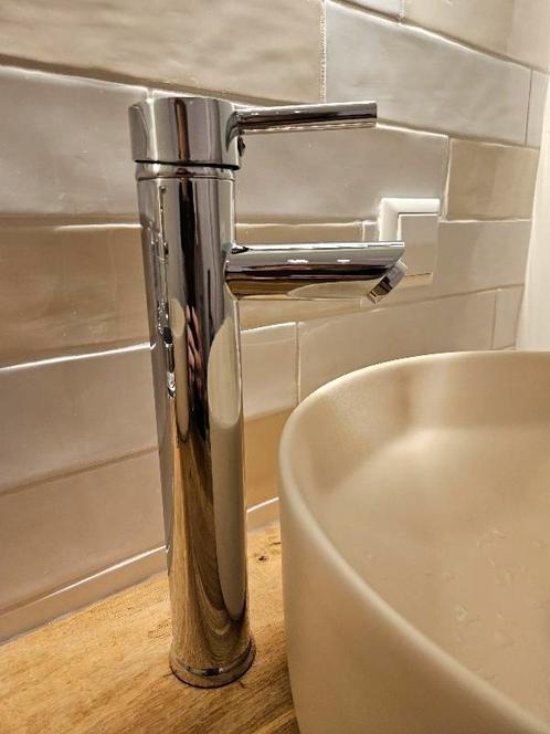 Wastafelkraan hoog chroom mengkraan, Doe-het-zelf en Verbouw, Sanitair, Gebruikt, Kraan, Chroom, Ophalen of Verzenden