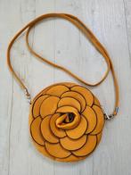 Vintage Oranje ~ Bruin Leren Schoudertas Roos, Sieraden, Tassen en Uiterlijk, Tassen | Damestassen, Ophalen of Verzenden, Zo goed als nieuw