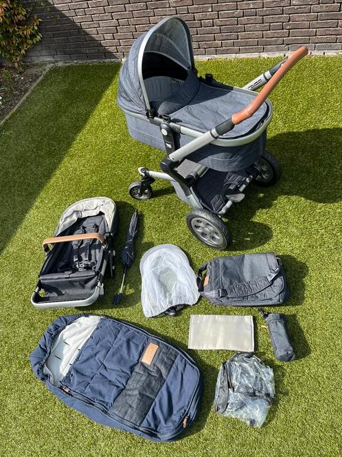 Joolz Day Denim kinderwagen Complete set! Vele extra’s!, Kinderen en Baby's, Kinderwagens en Combinaties, Zo goed als nieuw, Combiwagen