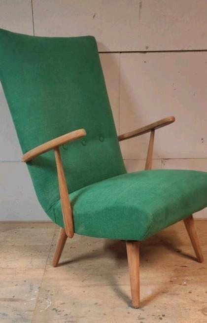 Vintage G. J. Van Os easy chair Swing midcentury fauteuil, Huis en Inrichting, Fauteuils, Zo goed als nieuw, Stof, Ophalen