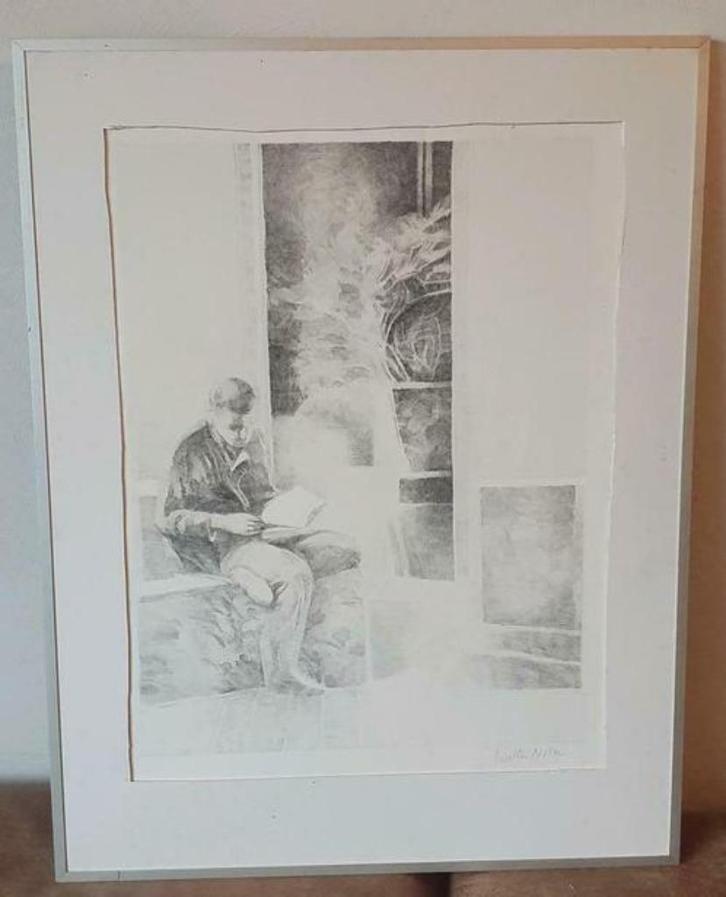 Zeefdruk Walter Nobbe genaamd - De Tuin AH Dagelijks leven., Antiek en Kunst, Kunst | Litho's en Zeefdrukken, Ophalen